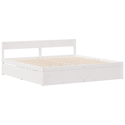 Bedframe zonder matras massief grenenhout wit 180x200 cm