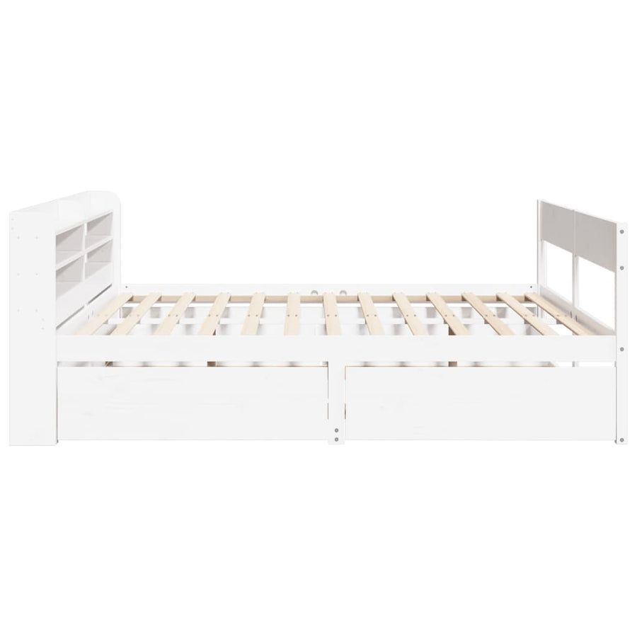 Bedframe zonder matras massief grenenhout wit 180x200 cm