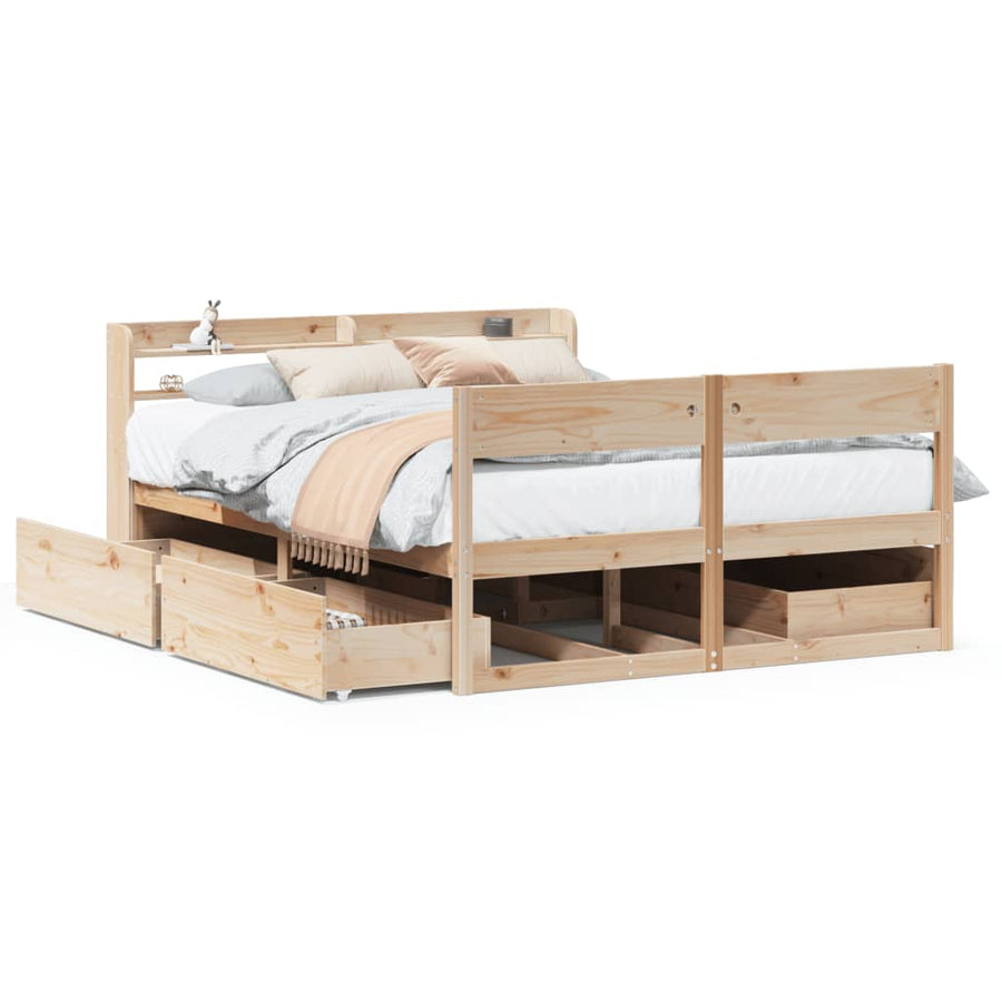 Bedframe zonder matras massief grenenhout 160x200 cm