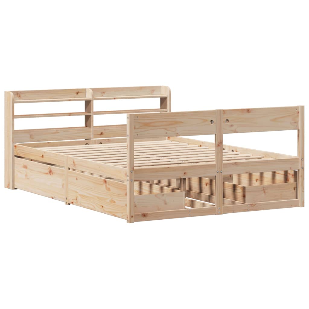 Bedframe zonder matras massief grenenhout 160x200 cm