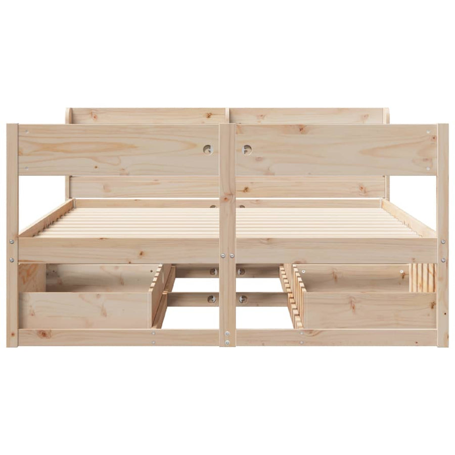 Bedframe zonder matras massief grenenhout 160x200 cm