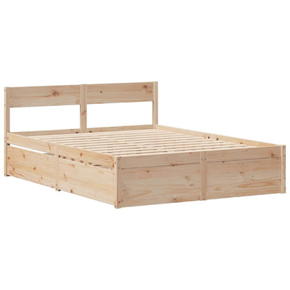 Bedframe zonder matras massief grenenhout 160x200 cm