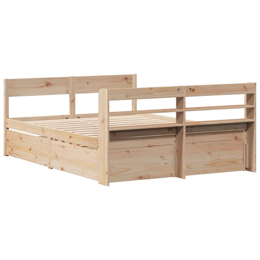 Bedframe zonder matras massief grenenhout 150x200 cm