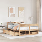 Bedframe massief grenenhout 150x200 cm met lades