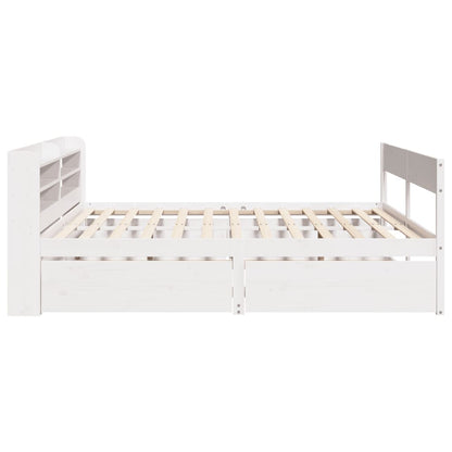 Bedframe zonder matras massief grenenhout wit 150x200 cm