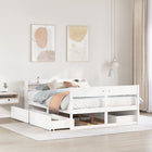 Bed frame without mattress solid pine wood white 120x200 cm