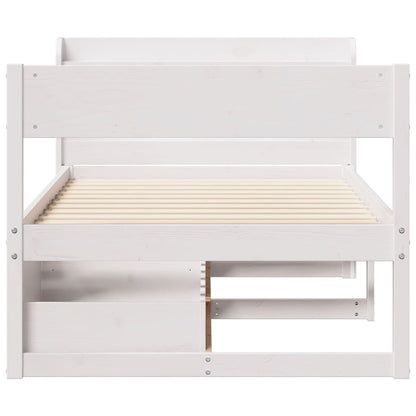 Bedframe zonder matras massief grenenhout wit 140x200 cm