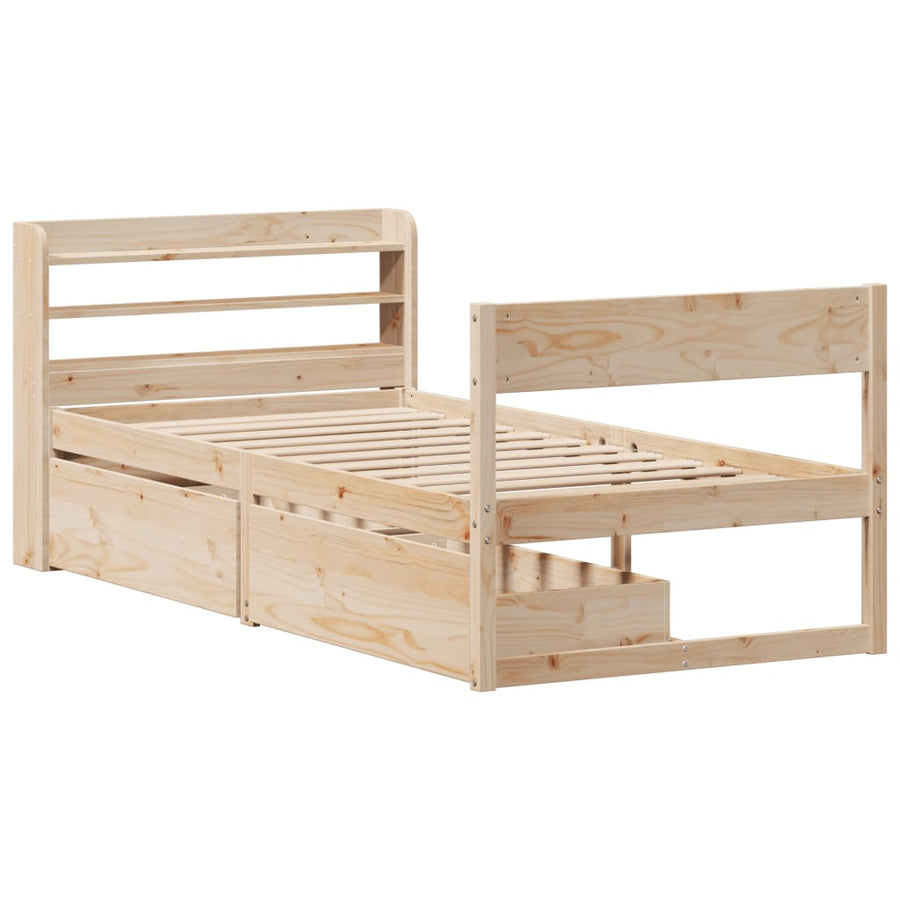 Bedframe zonder matras massief grenenhout 90x200 cm