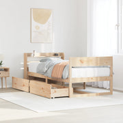 Bedframe massief grenenhout 90x200 cm met lades