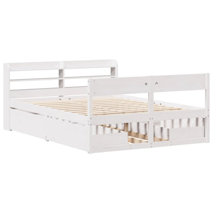 Bedframe zonder matras massief grenenhout wit 120x190 cm