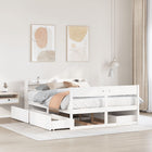 Bed Frame without Mattress Solid Pine Wood White 120x190 cm