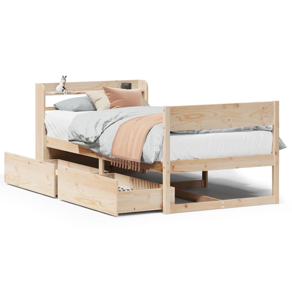 Bedframe zonder matras massief grenenhout 90x190 cm