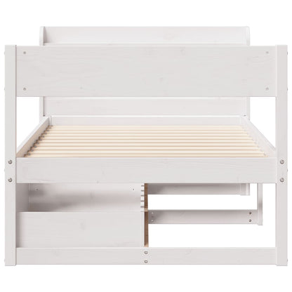 Bedframe zonder matras massief grenenhout wit 90x190 cm