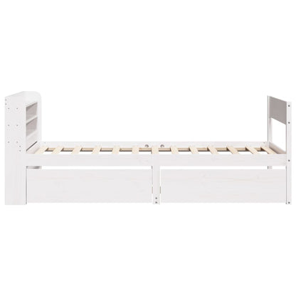 Bedframe zonder matras massief grenenhout wit 90x190 cm