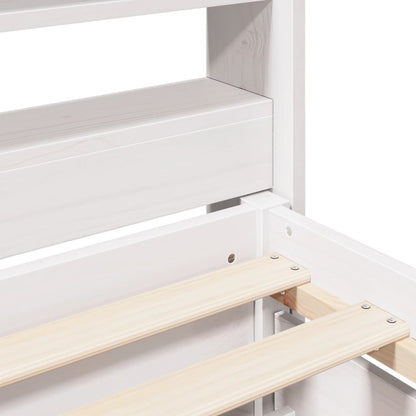 Bedframe zonder matras massief grenenhout wit 90x190 cm