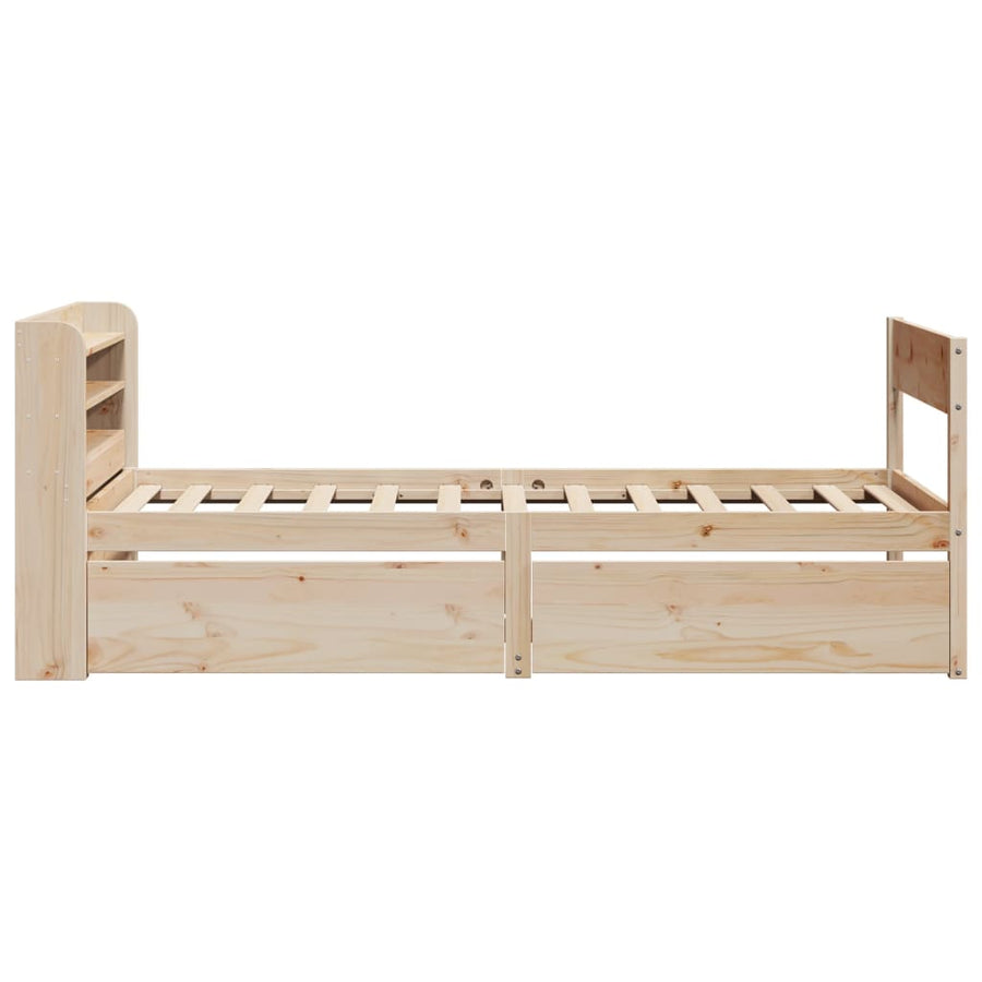Bedframe zonder matras massief grenenhout 75x190 cm