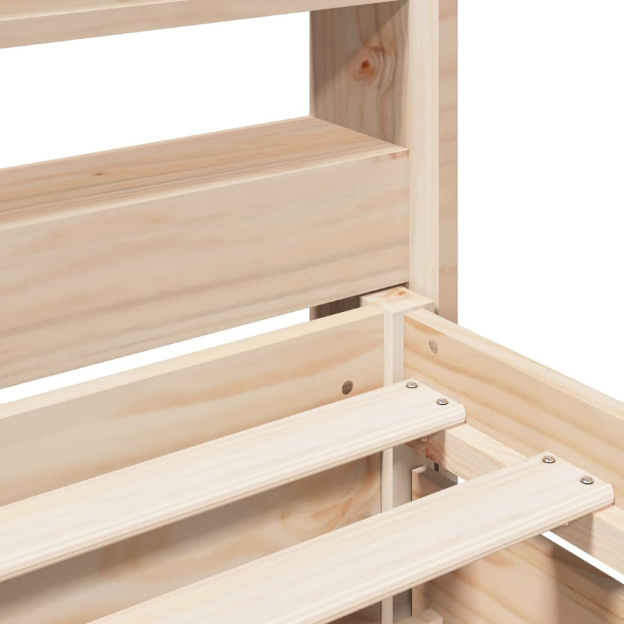 Bedframe zonder matras massief grenenhout 75x190 cm