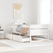Bedframe massief grenenhout wit 75x190 cm
