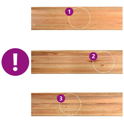 Eettafel met natuurlijke rand 320x80x74 cm massief eikenhout