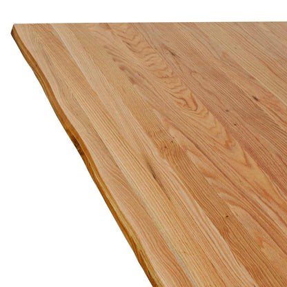 Eettafel met natuurlijke rand 320x80x74 cm massief eikenhout