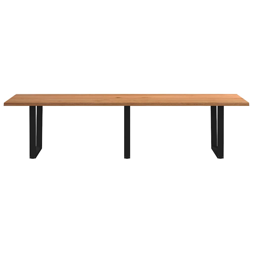 Eettafel met natuurlijke rand 320x100x74 cm massief eikenhout