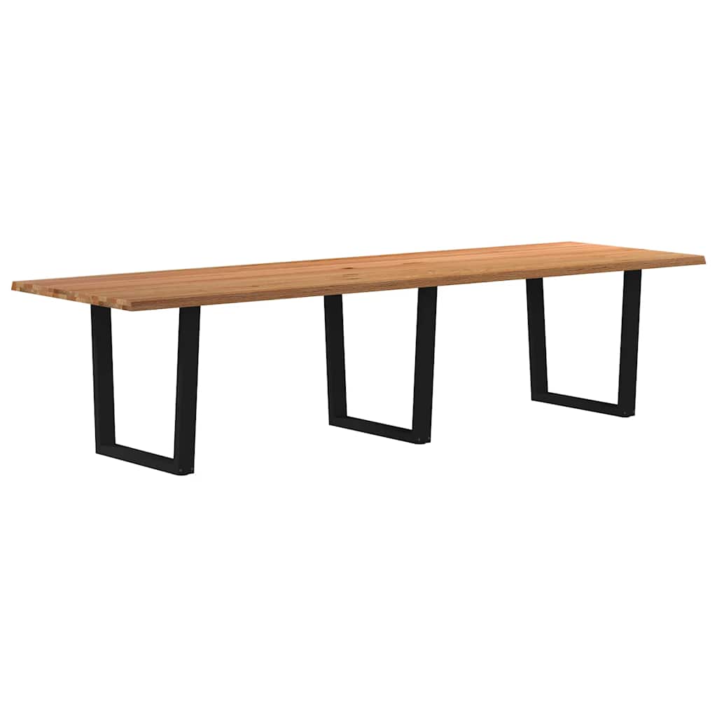 Eettafel met natuurlijke rand 320x100x74 cm massief eikenhout