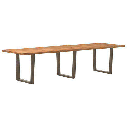 Eettafel met natuurlijke rand 320x100x74 cm massief eikenhout