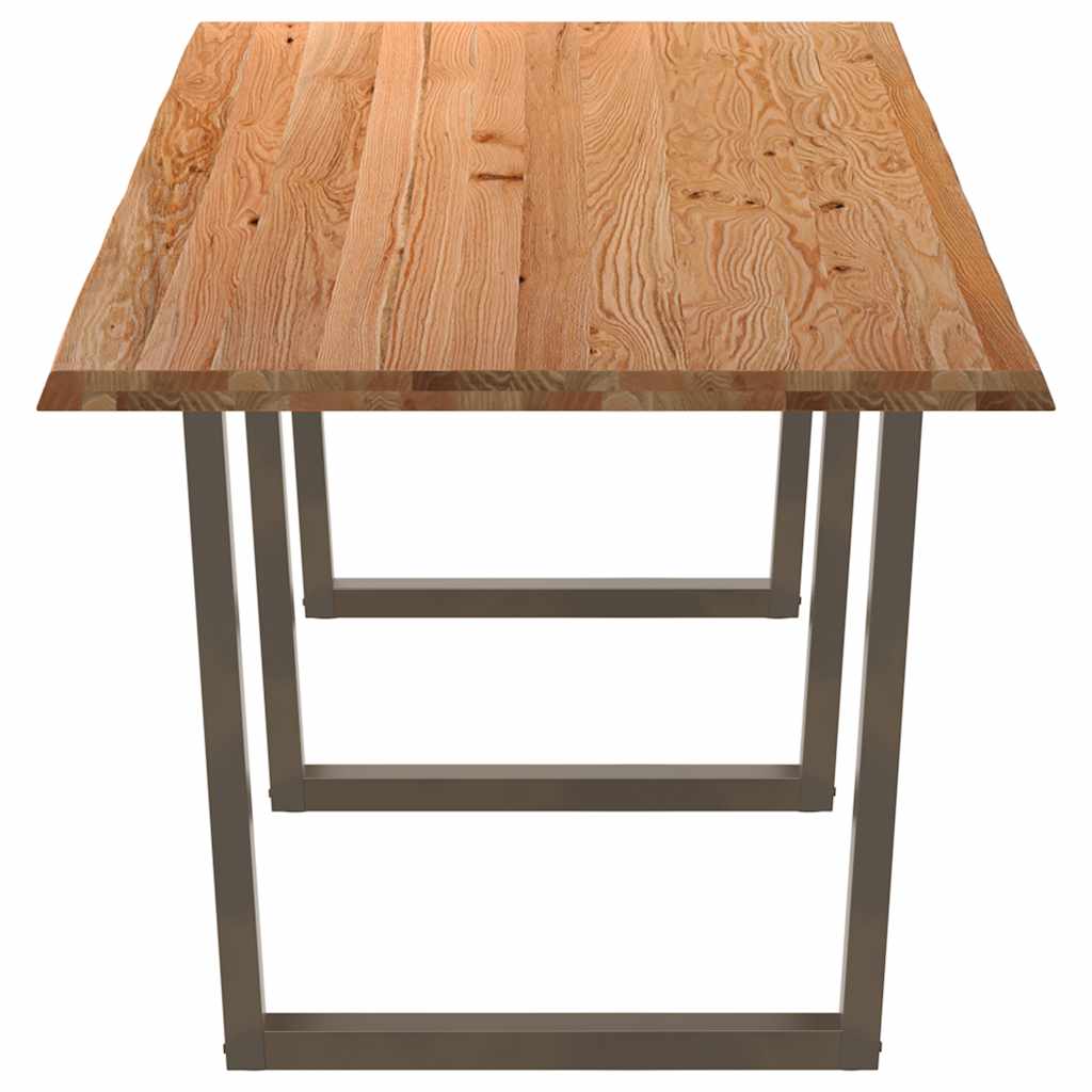 Eettafel met natuurlijke rand 320x100x74 cm massief eikenhout