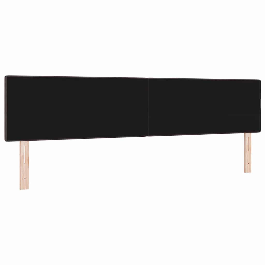 LED Hoofdbord met LED-stripverlichting Donkerbruin 200 cm Stof
