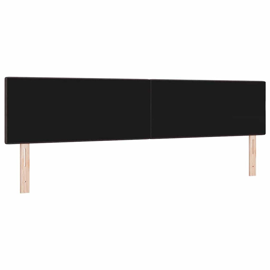 LED Hoofdbord met LED-stripverlichting Donkerbruin 200 cm Stof