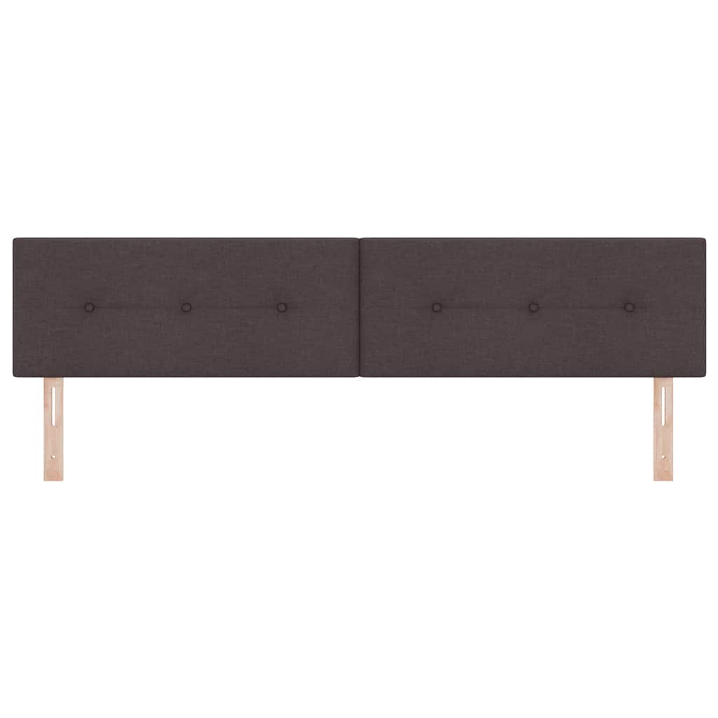 LED Hoofdbord met LED-stripverlichting Donkerbruin 200 cm Stof