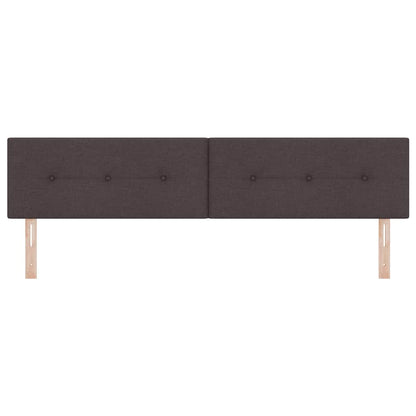 LED Hoofdbord met LED-stripverlichting Donkerbruin 200 cm Stof