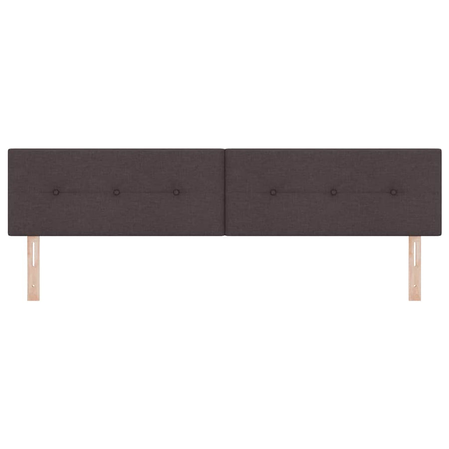 LED Hoofdbord met LED-stripverlichting Donkerbruin 200 cm Stof