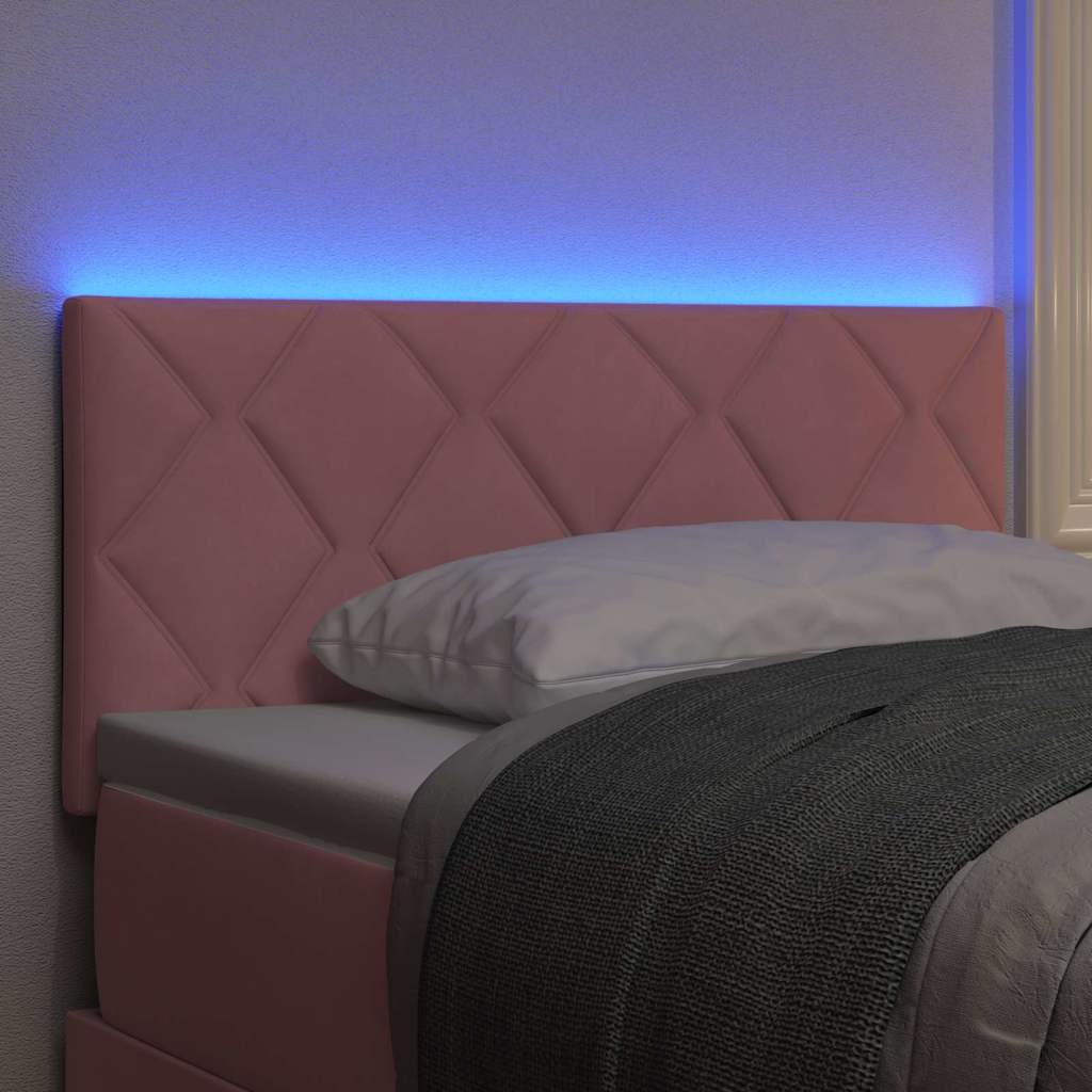 LED Hoofdbord Roze 90 cm Fluweel