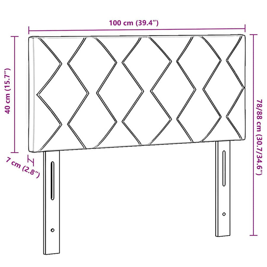 LED Hoofdbord - Zwart Zwart 100 cm Bekledingsstof