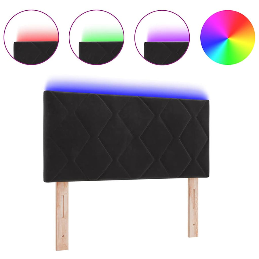 LED Hoofdbord - Zwart Zwart 100 cm Bekledingsstof