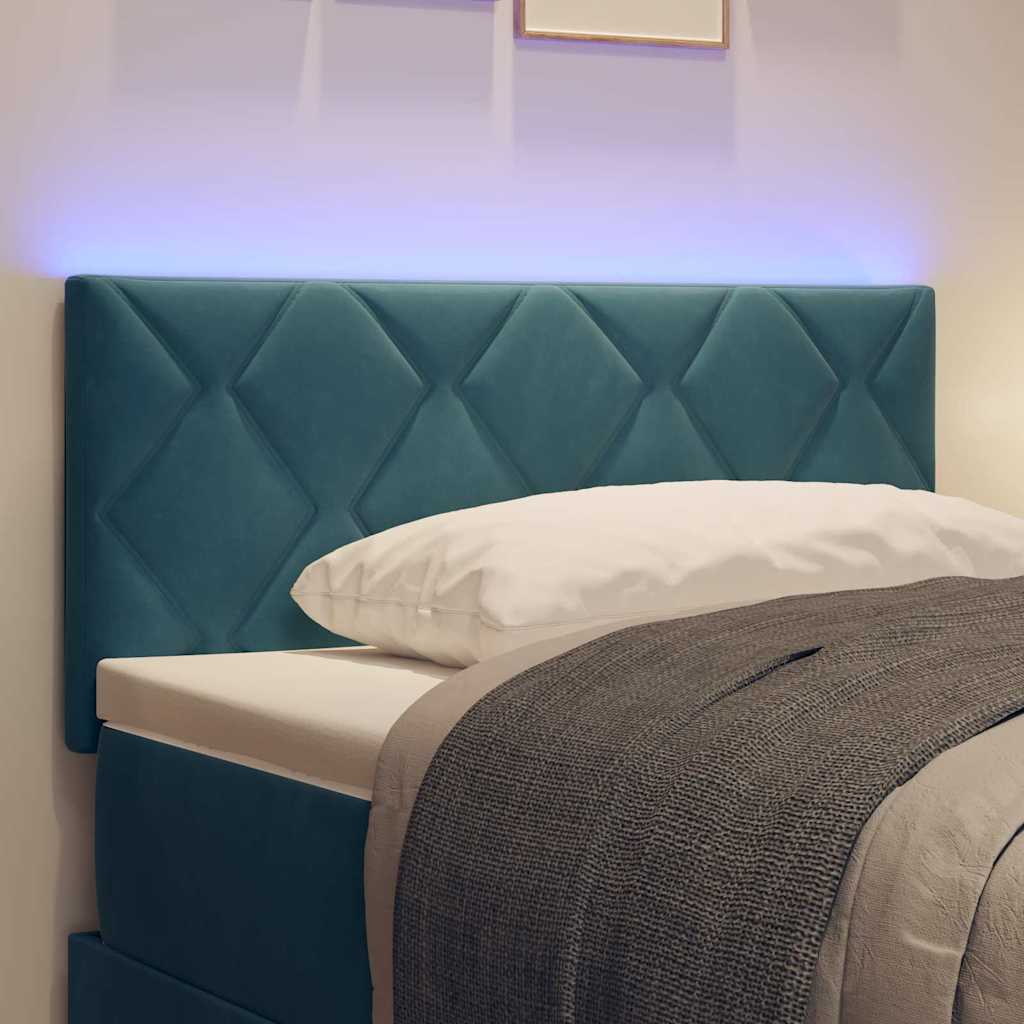 LED Hoofdbord Donkerblauw 100 cm Fluweel