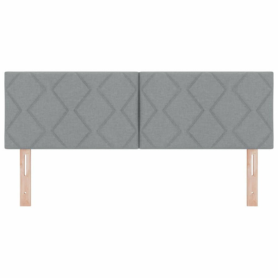 LED Hoofdbord Lichtgrijs 144 cm Stof