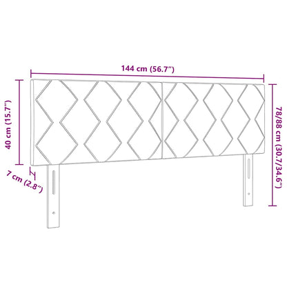 LED Hoofdbord Lichtgrijs 144 cm Stof