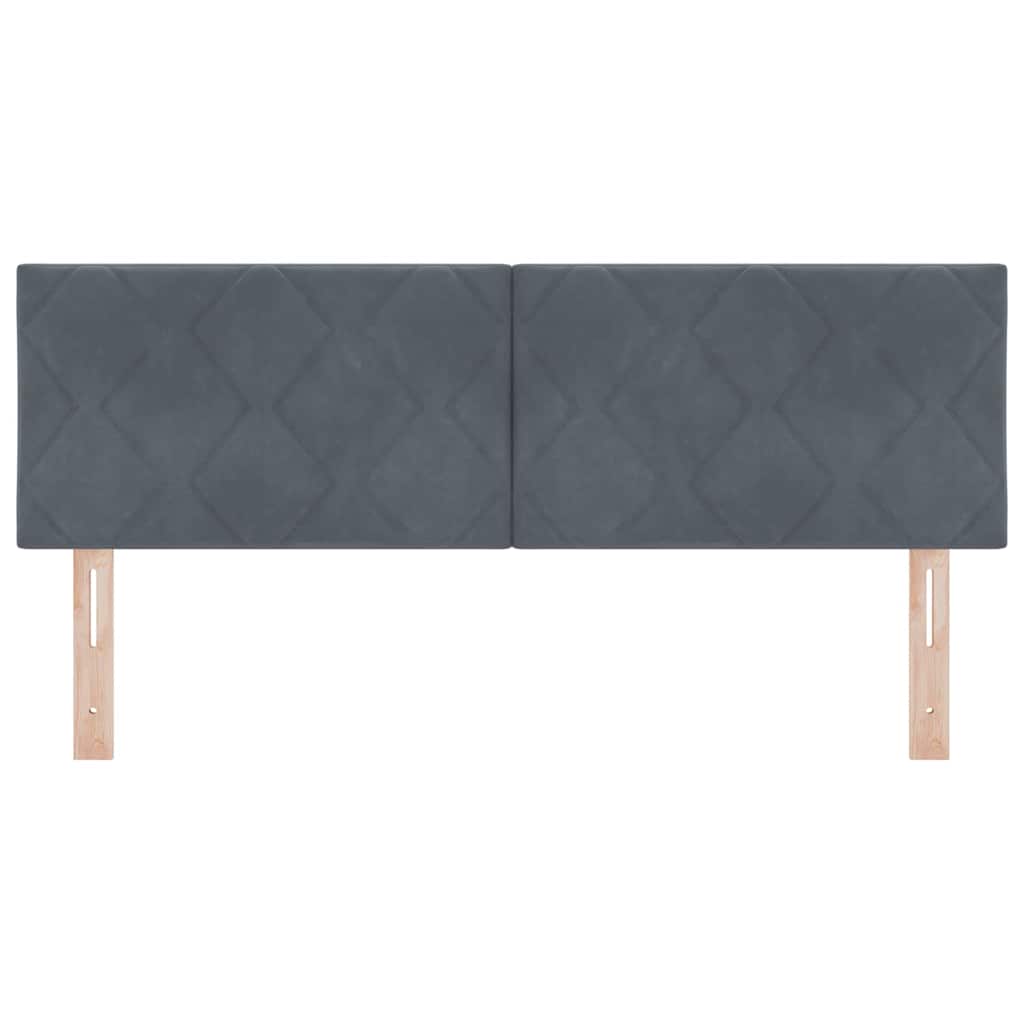 LED Hoofdbord Donkergrijs 144 cm Fluweel