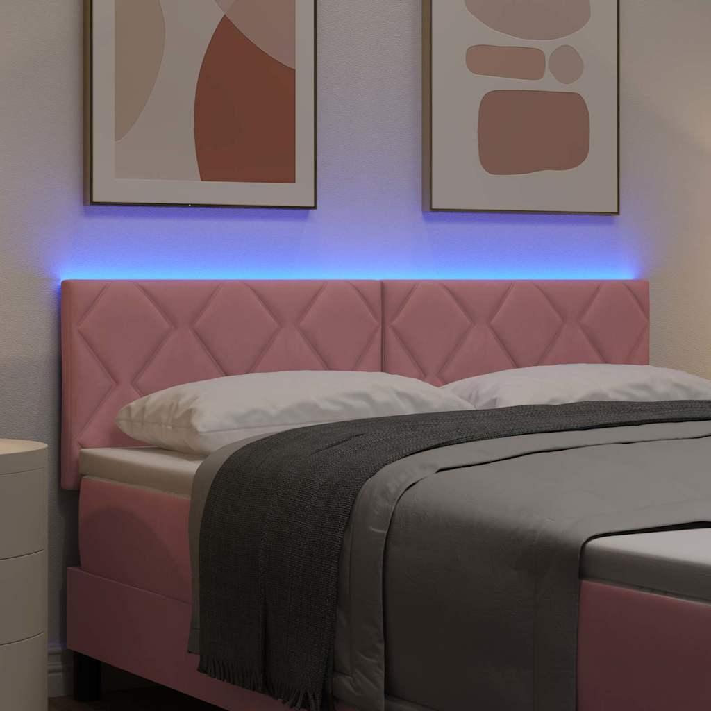LED Hoofdbord Roze 144 cm Fluweel