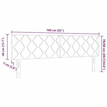 LED Hoofdbord Crème 160 cm Stof