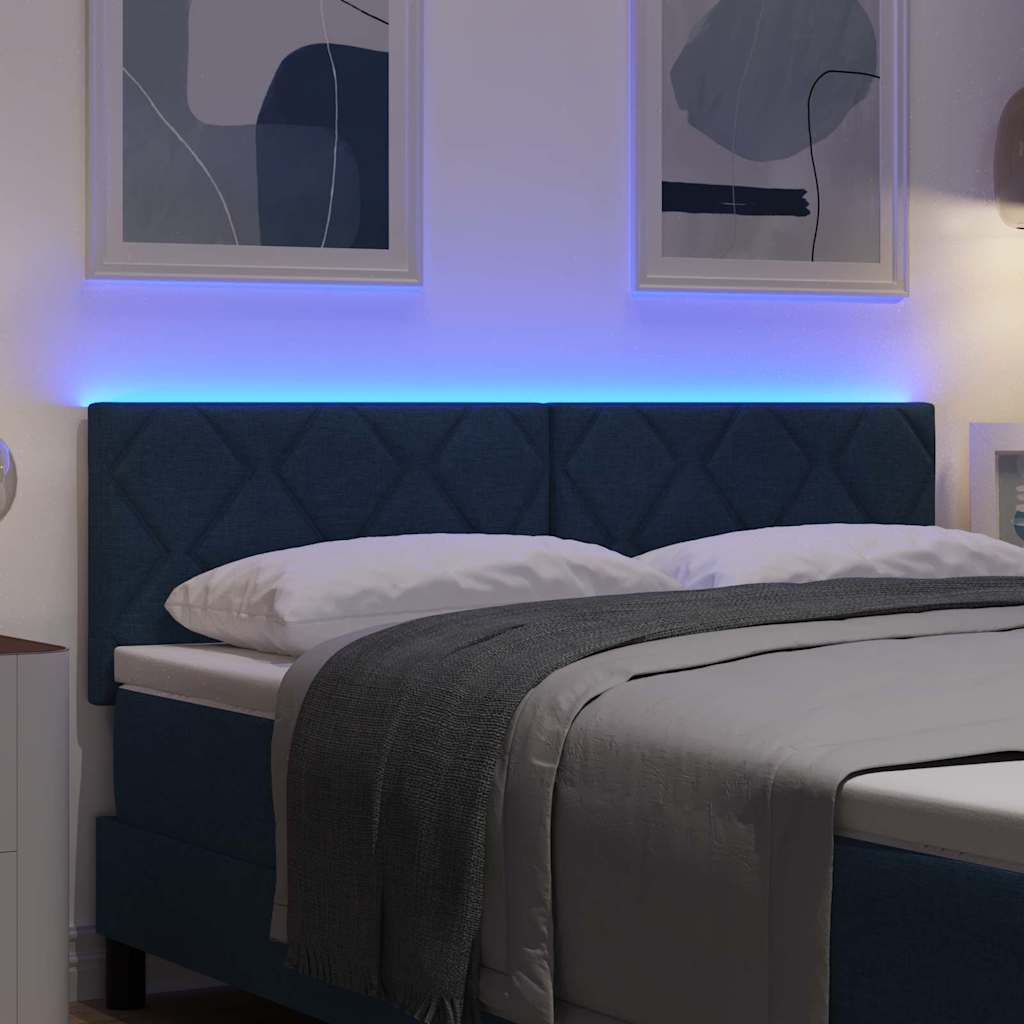 LED Hoofdbord Blauw 160 cm Stof