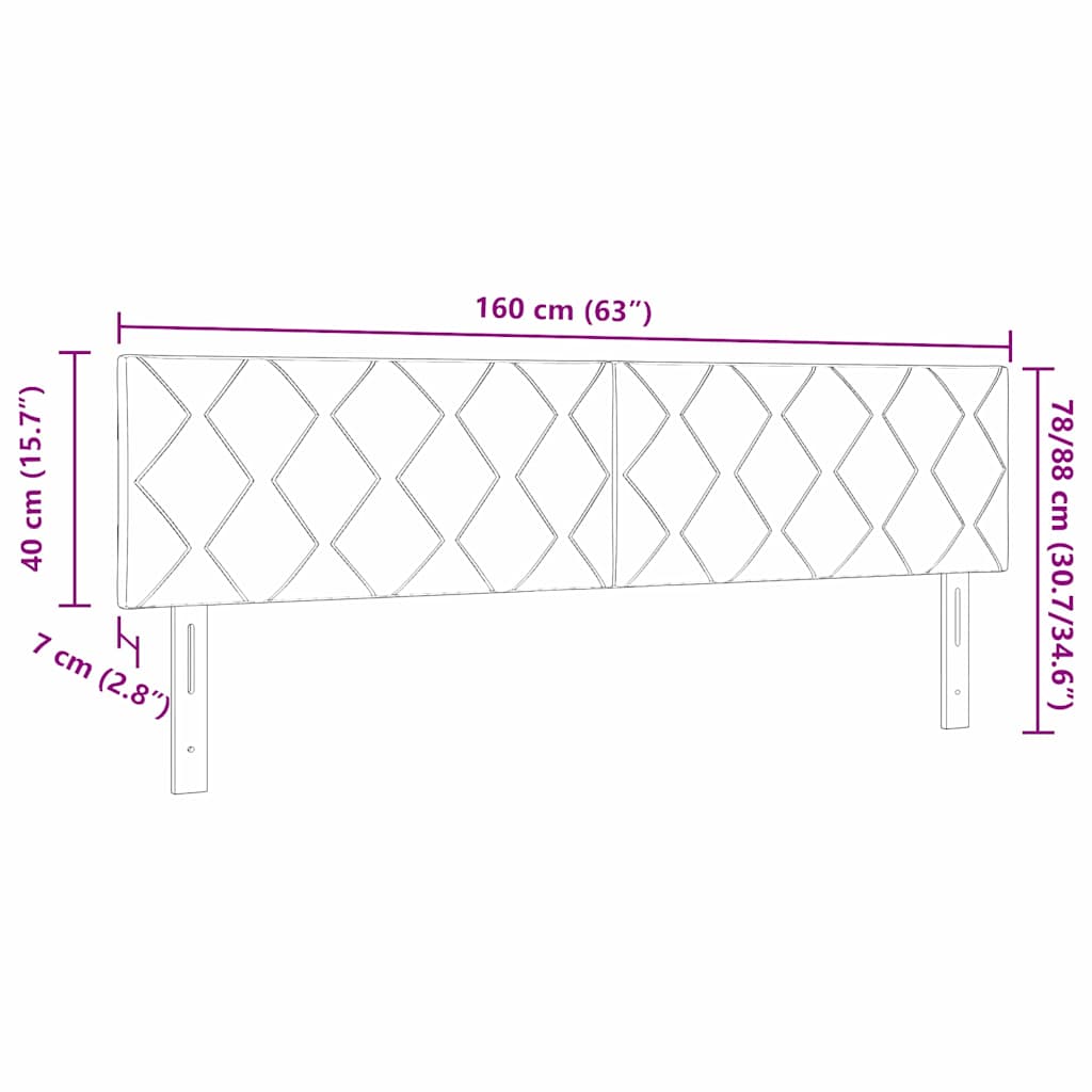 LED Hoofdbord Blauw 160 cm Stof