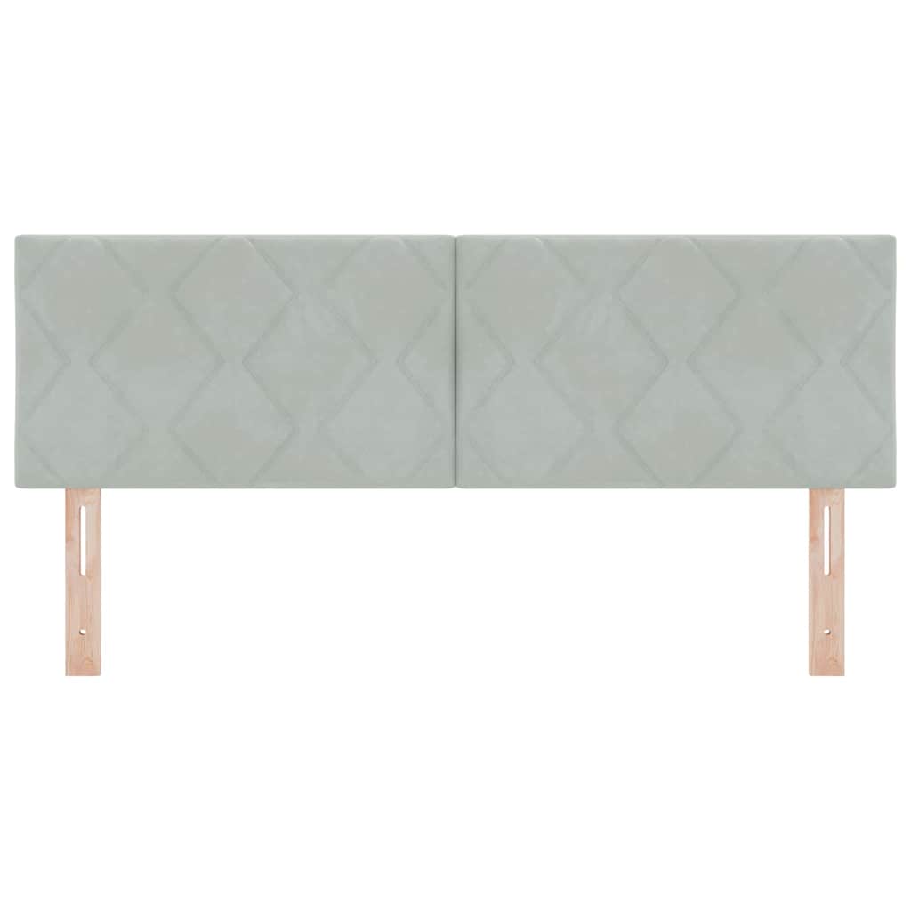 LED Hoofdbord Lichtgrijs 160 cm Fluweel
