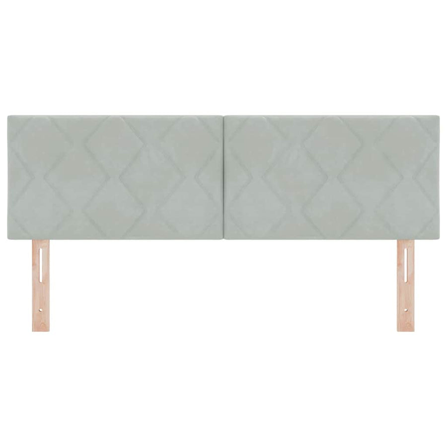 LED Hoofdbord Lichtgrijs 160 cm Fluweel