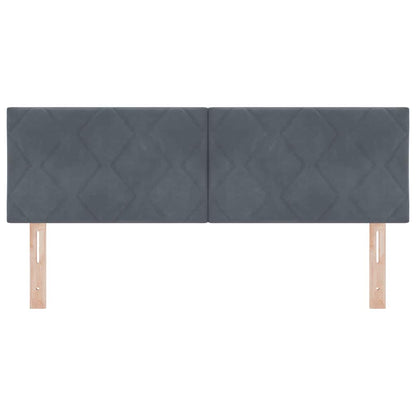 LED Hoofdbord Donkergrijs 160 cm Fluweel