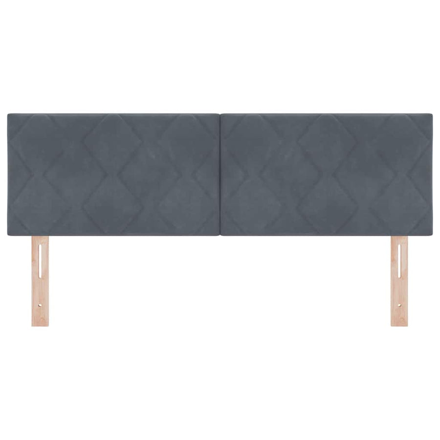 LED Hoofdbord Donkergrijs 160 cm Fluweel
