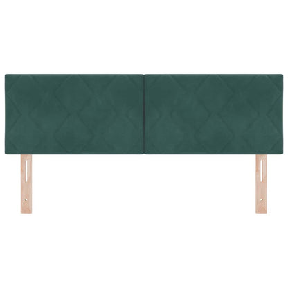 LED Hoofdbord Donkergroen 160 cm Fluweel