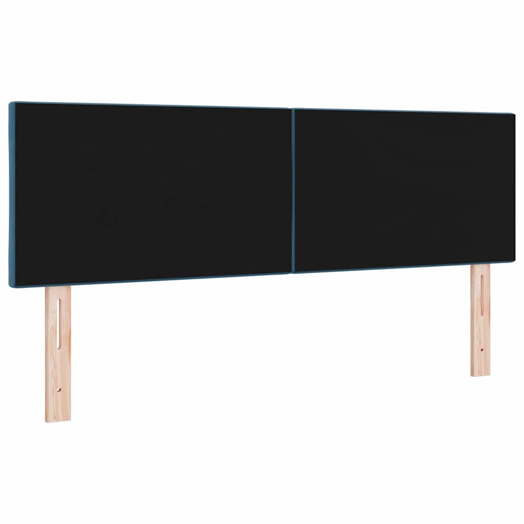 LED Hoofdbord Donkerblauw 160 cm Fluweel